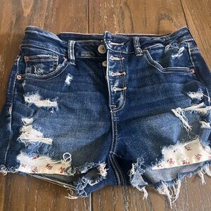 American Eagle Outfitters Blue Ripped Denim Shorts